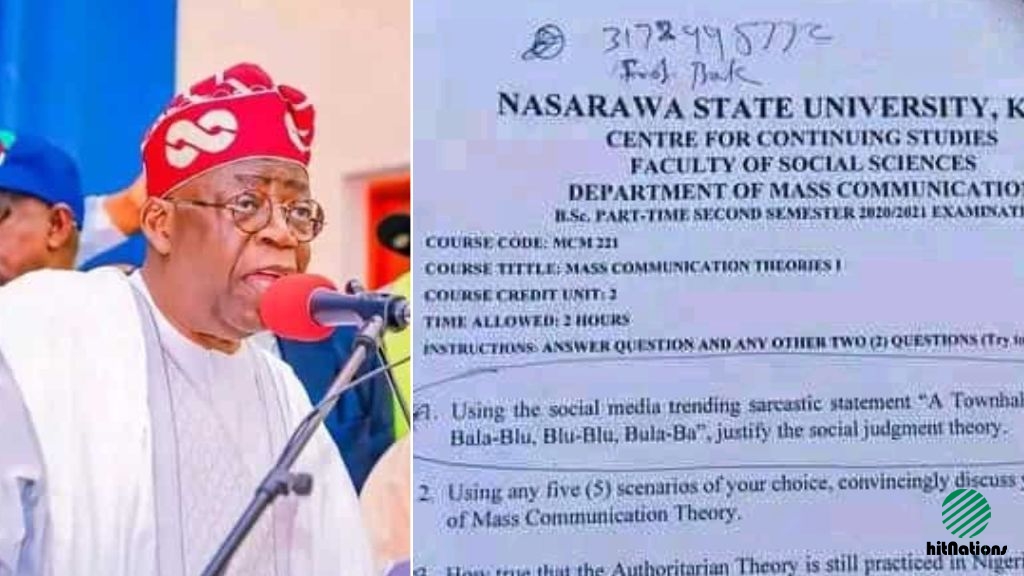 Nigerian university uses Tinubu’s ‘Town Hall, Different from Bala blu’ as examination question (Photos)